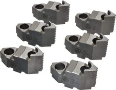 Bison - 6-1/4 to 6" Chuck Diam Compatibility, Steel Tongue & Groove Hard Lathe Top Jaws - 0.984" Wide x 2.638" Long x 1.634" High - Apex Tool & Supply