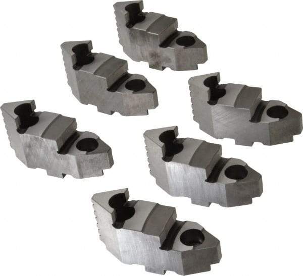 Bison - 8" Max Chuck Diam Compatibility, Steel Tongue & Groove Hard Lathe Top Jaws - 1-1/16" Wide x 3.174" Long x 1.713" High - Apex Tool & Supply