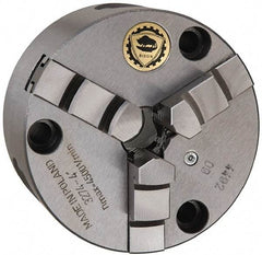 Bison - 3 Jaws, 10" Diam, Self Centering Manual Lathe Chuck - Front Mount, 2.9921" Through Hole Diam, Cast Iron - Apex Tool & Supply