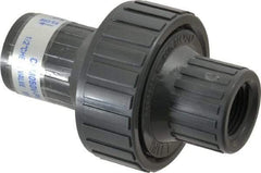 Plast-O-Matic - 1/2" PVC Check Valve - Inline, FNPT x FNPT, 150 WOG - Apex Tool & Supply