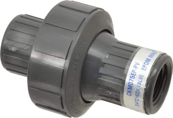 Plast-O-Matic - 3/4" PVC Check Valve - Inline, FNPT x FNPT, 150 WOG - Apex Tool & Supply