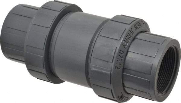 Plast-O-Matic - 2" PVC Check Valve - Inline, FNPT x FNPT, 150 WOG - Apex Tool & Supply