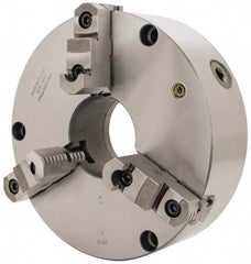Bison - 3 Jaws, 12" Diam, Self Centering Manual Lathe Chuck - Front Mount, Reversible, 4.0551" Through Hole Diam, Cast Iron - Apex Tool & Supply