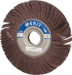 Merit Abrasives - 10" Diam, 60 Grit Aluminum Oxide Unmounted Flap Wheel - 1-3/4" Hole, 1" Wide, Coated, Medium Grade, 4,500 Max RPM , Cloth Backing - Apex Tool & Supply