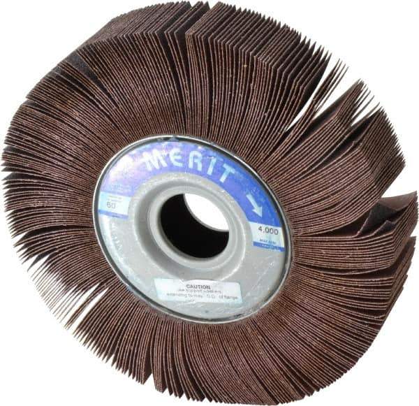 Merit Abrasives - 10" Diam, 60 Grit Aluminum Oxide Unmounted Flap Wheel - 1-3/4" Hole, 2" Wide, Coated, Medium Grade, 4,000 Max RPM , Cloth Backing - Apex Tool & Supply