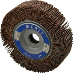 Merit Abrasives - 4" Diam, 60 Grit Aluminum Oxide Unmounted Flap Wheel - 5/8" Hole, 1" Wide, Coated, Medium Grade, 12,000 Max RPM , Cloth Backing - Apex Tool & Supply