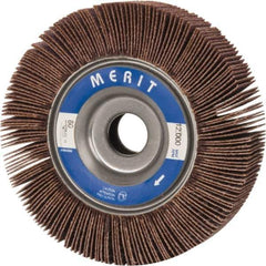 Merit Abrasives - 4" Diam, 80 Grit Aluminum Oxide Unmounted Flap Wheel - 5/8" Hole, 1" Wide, Coated, Medium Grade, 12,000 Max RPM , Cloth Backing - Apex Tool & Supply