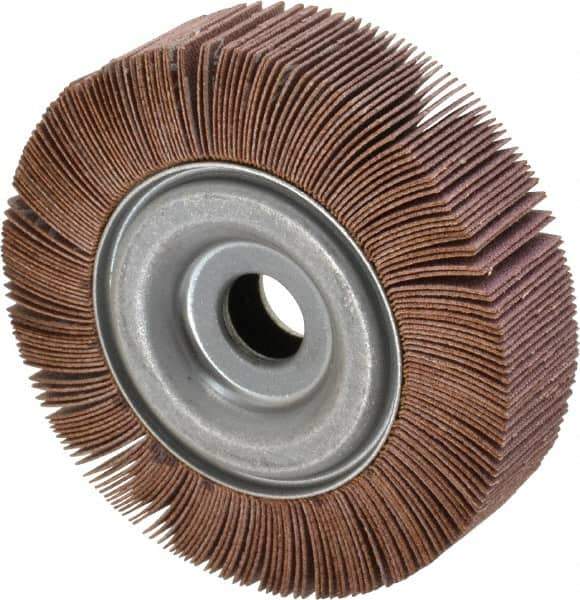 Merit Abrasives - 4" Diam, 120 Grit Aluminum Oxide Unmounted Flap Wheel - 5/8" Hole, 1" Wide, Coated, Fine Grade, 12,000 Max RPM , Cloth Backing - Apex Tool & Supply