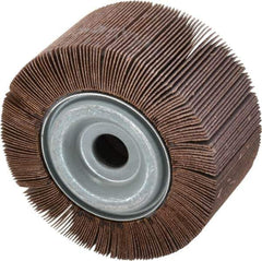 Merit Abrasives - 4" Diam, 120 Grit Aluminum Oxide Unmounted Flap Wheel - 5/8" Hole, 2" Wide, Coated, Fine Grade, 12,000 Max RPM , Cloth Backing - Apex Tool & Supply