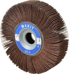 Merit Abrasives - 6" Diam, 60 Grit Aluminum Oxide Unmounted Flap Wheel - 1" Hole, 1-1/2" Wide, Coated, Medium Grade, 6,000 Max RPM , Cloth Backing - Apex Tool & Supply