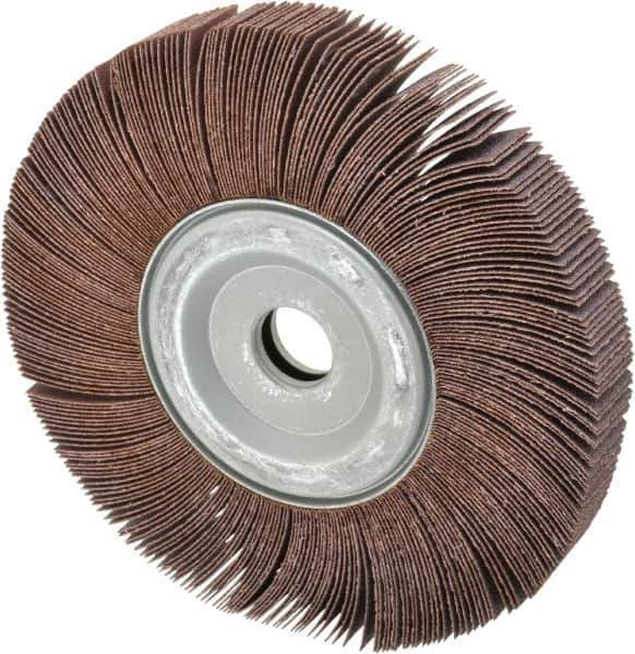 Merit Abrasives - 8" Diam, 60 Grit Aluminum Oxide Unmounted Flap Wheel - 1" Hole, 1" Wide, Coated, Medium Grade, 4,500 Max RPM , Cloth Backing - Apex Tool & Supply