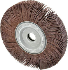 Merit Abrasives - 8" Diam, 60 Grit Aluminum Oxide Unmounted Flap Wheel - 1" Hole, 1" Wide, Coated, Medium Grade, 4,500 Max RPM , Cloth Backing - Apex Tool & Supply