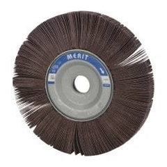 Merit Abrasives - 8" Diam, 120 Grit Aluminum Oxide Unmounted Flap Wheel - 1" Hole, 1" Wide, Coated, Fine Grade, 4,500 Max RPM , Cloth Backing - Apex Tool & Supply