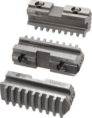 Bison - 10" Max Chuck Diam Compatibility, Steel Tongue & Groove Hard Lathe Master Jaws - 3/4" Groove Width, 1.1024" Wide x 3.622" Long - Apex Tool & Supply