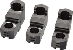 Bison - 8" Max Chuck Diam Compatibility, Steel Tongue & Groove Hard Lathe Top Jaws - 1-1/16" Wide x 3.174" Long x 1.713" High - Apex Tool & Supply