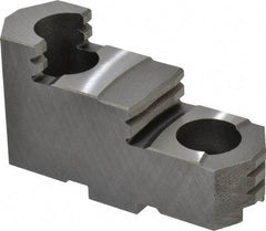 Bison - 10" Max Chuck Diam Compatibility, Steel Tongue & Groove Hard Lathe Top Jaws - 1.28" Wide x 3.74" Long x 2.023" High - Apex Tool & Supply