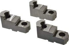 Bison - 12-1/2 to 12" Chuck Diam Compatibility, Steel Tongue & Groove Hard Lathe Top Jaws - 1.457" Wide x 4.331" Long x 2.165" High - Apex Tool & Supply
