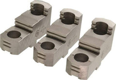 Bison - 15-3/4 to 16" Chuck Diam Compatibility, Steel Tongue & Groove Hard Lathe Top Jaws - 1.654" Wide x 5" Long x 2.539" High - Apex Tool & Supply