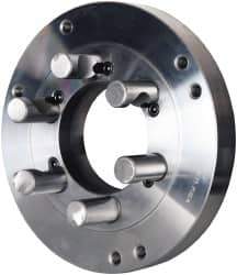 Pratt Burnerd America - Adapter Back Plate for 8" Diam Self Centering Lathe Chucks - D1-6 Mount, 2-1/4" Through Hole Diam, Steel - Apex Tool & Supply