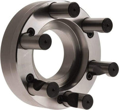 Pratt Burnerd America - Adapter Back Plate for 10" Diam Self Centering Lathe Chucks - D1-6 Mount, 2.86" Through Hole Diam, Steel - Apex Tool & Supply