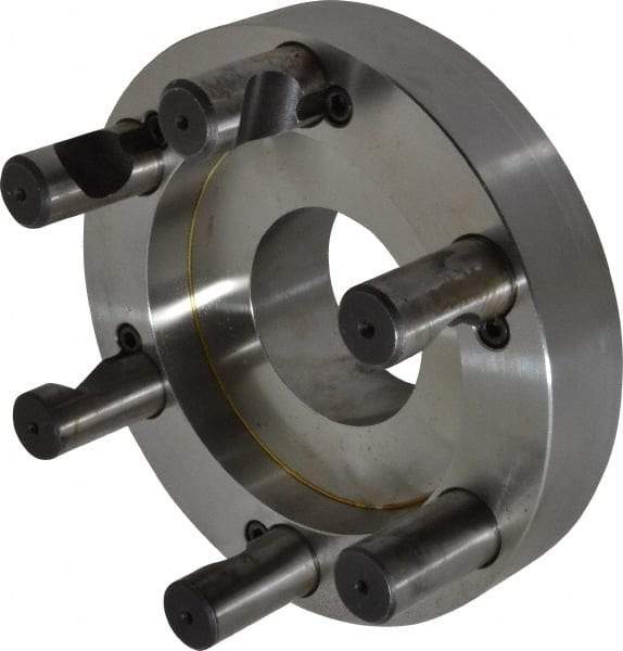 Pratt Burnerd America - Adapter Back Plate for 10" Diam Self Centering Lathe Chucks - D1-8 Mount, 2.86" Through Hole Diam, Steel - Apex Tool & Supply