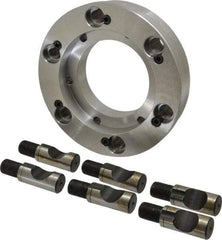 Pratt Burnerd America - Adapter Back Plate for 12" Diam Self Centering Lathe Chucks - D1-8 Mount, 3.285" Through Hole Diam, Steel - Apex Tool & Supply