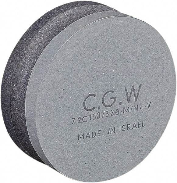 Camel Grinding Wheels - 4" Long x 4" Wide x 1-1/2" Thick, Silicon Carbide Sharpening Stone - Round, Fine Grade, 150 Grit - Apex Tool & Supply