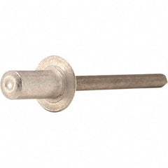 STANLEY Engineered Fastening - Size 6 Countersunk Head Aluminum Closed End Blind Rivet - Steel Mandrel, 0.126" to 1/4" Grip, 1/8" Head Diam, 0.192" to 0.196" Hole Diam, - Apex Tool & Supply