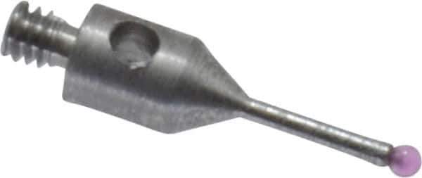 Fowler - 1 mm Ball Diameter, Stainless Steel Stem, M2 Thread, Ruby Point Ball Tip CMM Stylus - 10 mm Overall Length - Apex Tool & Supply