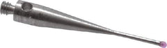 Fowler - 1 mm Ball Diameter, Stainless Steel Stem, M2 Thread, Ruby Point Ball Tip CMM Stylus - 20 mm Overall Length - Apex Tool & Supply