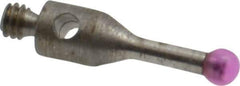 Fowler - 2 mm Ball Diameter, Stainless Steel Stem, M2 Thread, Ruby Point Ball Tip CMM Stylus - 10 mm Overall Length - Apex Tool & Supply