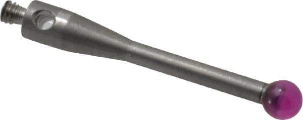 Fowler - 3 mm Ball Diameter, Stainless Steel Stem, M2 Thread, Ruby Point Ball Tip CMM Stylus - 20 mm Overall Length - Apex Tool & Supply