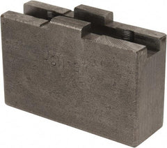 H & R Manufacturing - 5 to 6" Chuck Capacity, Tongue & Groove Attachment, Square Soft Lathe Chuck Jaw - Steel, 1-1/4" Btw Mount Hole Ctrs, 2-3/16" Long x 3/4" Wide x 1-3/8" High, 5/16" Groove - Apex Tool & Supply