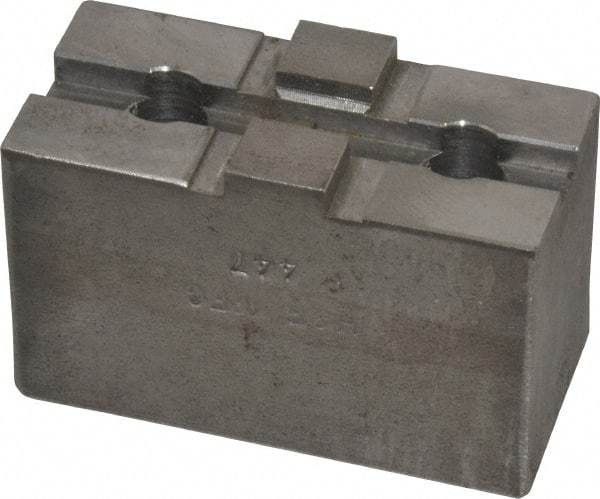 H & R Manufacturing - 5 to 6" Chuck Capacity, Tongue & Groove Attachment, Square Soft Lathe Chuck Jaw - Steel, 1-1/2" Btw Mount Hole Ctrs, 2-5/8" Long x 1-1/4" Wide x 1-5/8" High, 5/16" Groove - Apex Tool & Supply