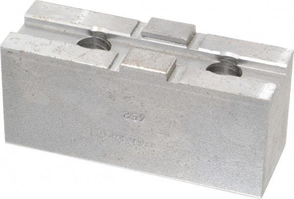H & R Manufacturing - 10" Chuck Capacity, Tongue & Groove Attachment, Square Soft Lathe Chuck Jaw - Steel, 2-1/8" Btw Mount Hole Ctrs, 4-1/4" Long x 1-1/2" Wide x 1-7/8" High, 1/2" Groove - Apex Tool & Supply
