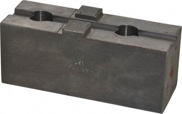 H & R Manufacturing - 18 to 21" Chuck Capacity, Tongue & Groove Attachment, Square Soft Lathe Chuck Jaw - Steel, 3" Btw Mount Hole Ctrs, 5-5/8" Long x 2" Wide x 2-5/16" High, 1/2" Groove - Apex Tool & Supply