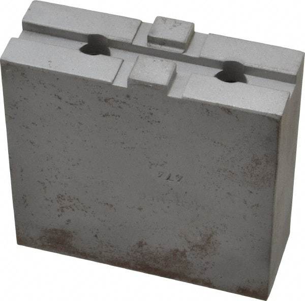 H & R Manufacturing - 8" Chuck Capacity, Tongue & Groove Attachment, Square Soft Lathe Chuck Jaw - Steel, 1-3/4" Btw Mount Hole Ctrs, 3-1/2" Long x 1-1/4" Wide x 3-3/8" High, 5/16" Groove - Apex Tool & Supply