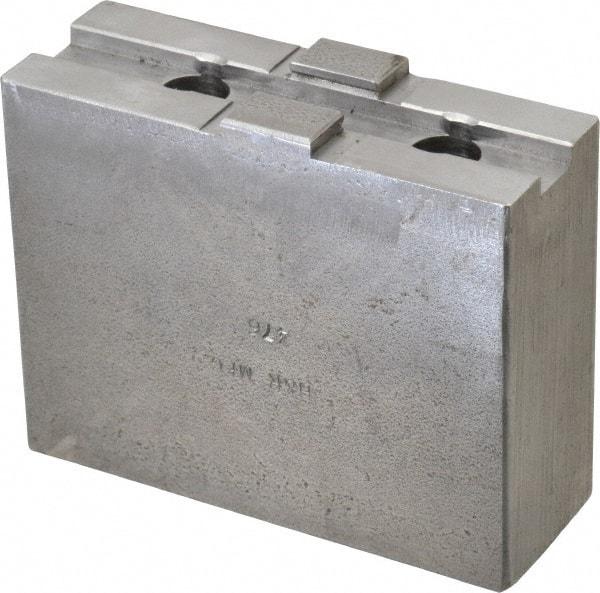 H & R Manufacturing - 10" Chuck Capacity, Tongue & Groove Attachment, Square Soft Lathe Chuck Jaw - Steel, 2-1/8" Btw Mount Hole Ctrs, 4-1/4" Long x 1-1/2" Wide x 3-3/8" High, 1/2" Groove - Apex Tool & Supply