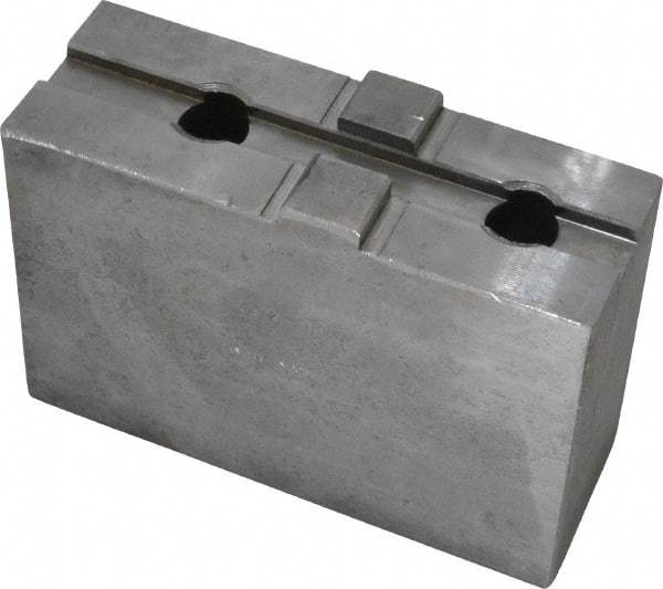 H & R Manufacturing - 15" Chuck Capacity, Tongue & Groove Attachment, Square Soft Lathe Chuck Jaw - Steel, 3" Btw Mount Hole Ctrs, 5-5/8" Long x 2" Wide x 3-13/16" High, 1/2" Groove - Apex Tool & Supply