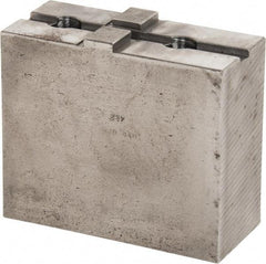H & R Manufacturing - 24 to 36" Chuck Capacity, Tongue & Groove Attachment, Square Soft Lathe Chuck Jaw - Steel, 3" Btw Mount Hole Ctrs, 5-5/8" Long x 2-1/2" Wide x 4-13/16" High, 1/2" Groove - Apex Tool & Supply
