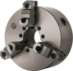Interstate - 3 Jaws, 8" Diam, Self Centering Manual Lathe Chuck - D1-6 Mount Spindle, Reversible, 1.9685" Through Hole Diam, Cast Iron - Apex Tool & Supply