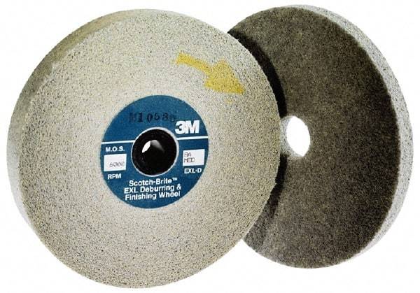 3M - 10" Diam, 1/2" Face Width, 5" Center Hole, Fine Grade, Silicon Carbide Deburring Wheel - Convolute, Hard Density 8 Grade, 3,600 RPM - Apex Tool & Supply