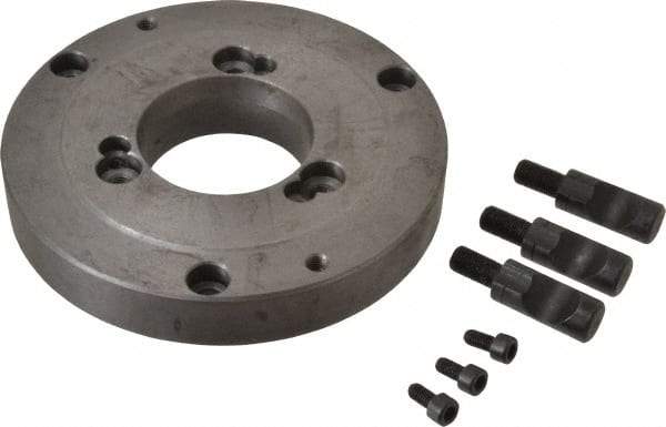 Interstate - Adapter Back Plate for 6" Diam Self Centering Lathe Chucks - D1-4 Mount - Apex Tool & Supply
