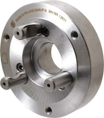 Bison - Adapter Back Plate for 5" Diam Self Centering Lathe Chucks - D1-3 Mount, 1.378" Through Hole Diam, 2.164mm ID, 4.92" OD, 1.02" Flange Height, Steel - Apex Tool & Supply