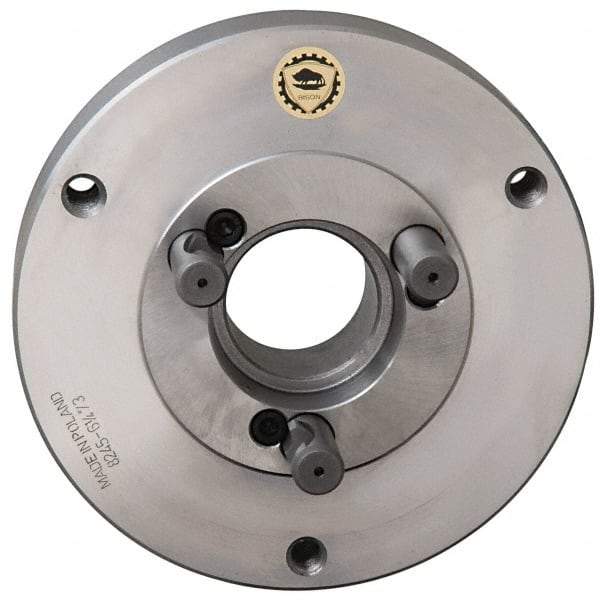 Bison - Adapter Back Plate for 15-3/4" Diam Self Centering Lathe Chucks - D1-8 Mount, 5.358" Through Hole Diam, 11-3/4" OD, Steel - Apex Tool & Supply