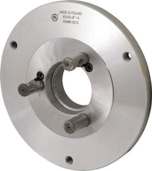 Bison - Adapter Back Plate for 8" Diam Self Centering Lathe Chucks - D1-4 Mount, 2.165" Through Hole Diam, 4.33mm ID, 7.87" OD, 0.63" Flange Height, Steel - Apex Tool & Supply
