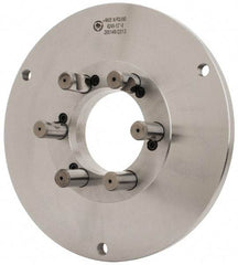 Bison - Adapter Back Plate for 12-1/2" Diam Self Centering Lathe Chucks - D1-6 Mount, 4.055" Through Hole Diam, 7.086mm ID, 12.4" OD, 3/4" Flange Height, Steel - Apex Tool & Supply