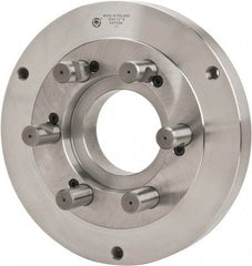 Bison - Adapter Back Plate for 12-1/2" Diam Self Centering Lathe Chucks - D1-8 Mount, 4.055" Through Hole Diam, 7.086mm ID, 12.4" OD, 1.49" Flange Height, Steel - Apex Tool & Supply
