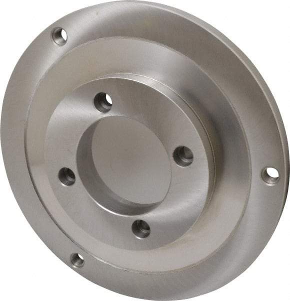 Bison - Adapter Back Plate for 12-1/2" Diam Self Centering Lathe Chucks - A2-6 Mount, 4.055" Through Hole Diam, 7.076mm ID, 12.04" OD, 3/4" Flange Height, Steel - Apex Tool & Supply