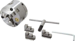 Bison - 3 Jaws, 4" Diam, Self Centering Manual Lathe Chuck - Adjustable, 0.787" Through Hole Diam, Forged Steel - Apex Tool & Supply